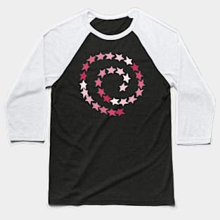 Viva Magenta Spiral of Stars Baseball T-Shirt